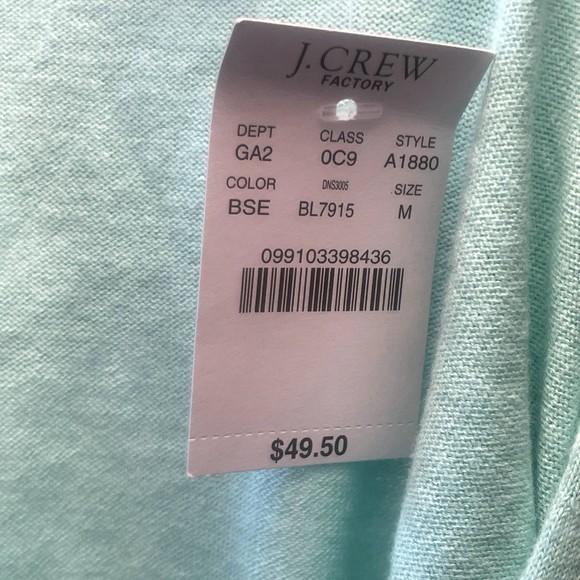 j crew teal/mint green v neck line sweater nwt long sleeve size m - Picture 13 of 13